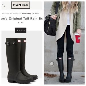Original Tall Hunter Boots in Matte Black w/ Socks